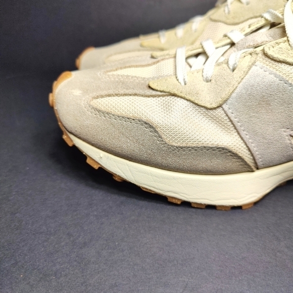 New Balance Men's 327 Casual Beige Sneakers Nimbus Cloud/Gum Shoes Size 11 - Picture 6 of 11